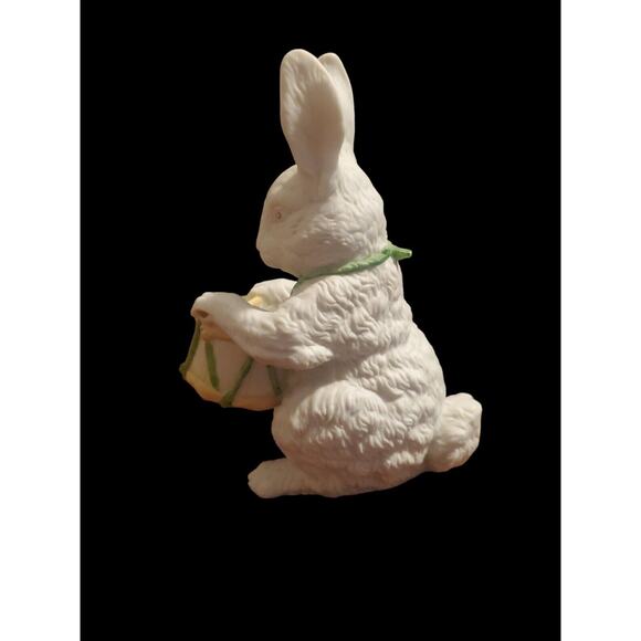 Vintage Department 56 Porcelain Bisque Bunny Rabbit Playing Drum 7.5" - Picture 2 of 7